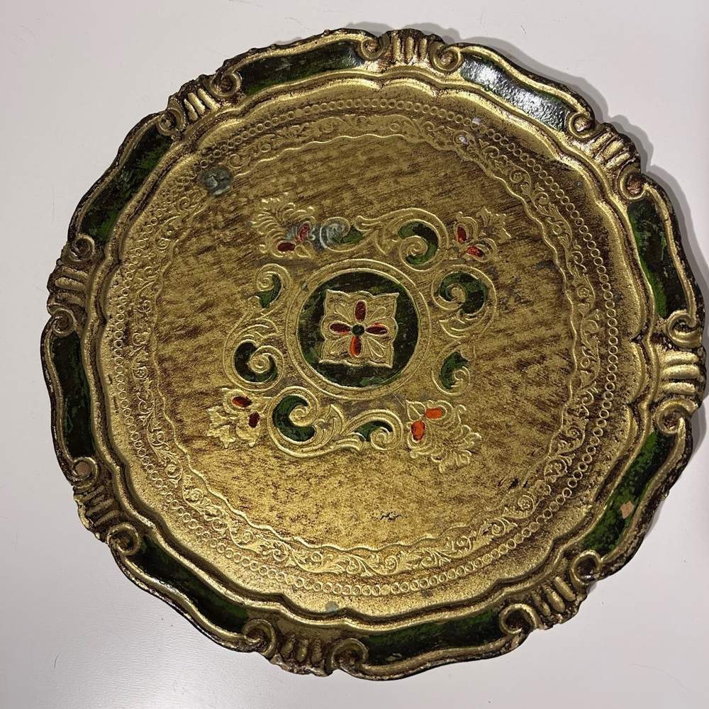 Vintage Florentine Hand Painted Tray Platter - Picture 5 of 5